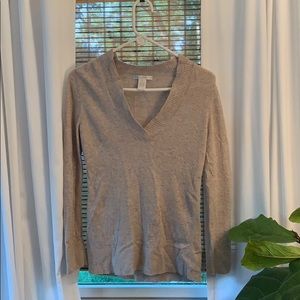 Cream Colored, V-neck Sweater